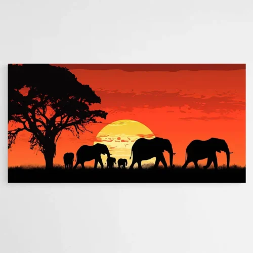 Tableau Famille Éléphant