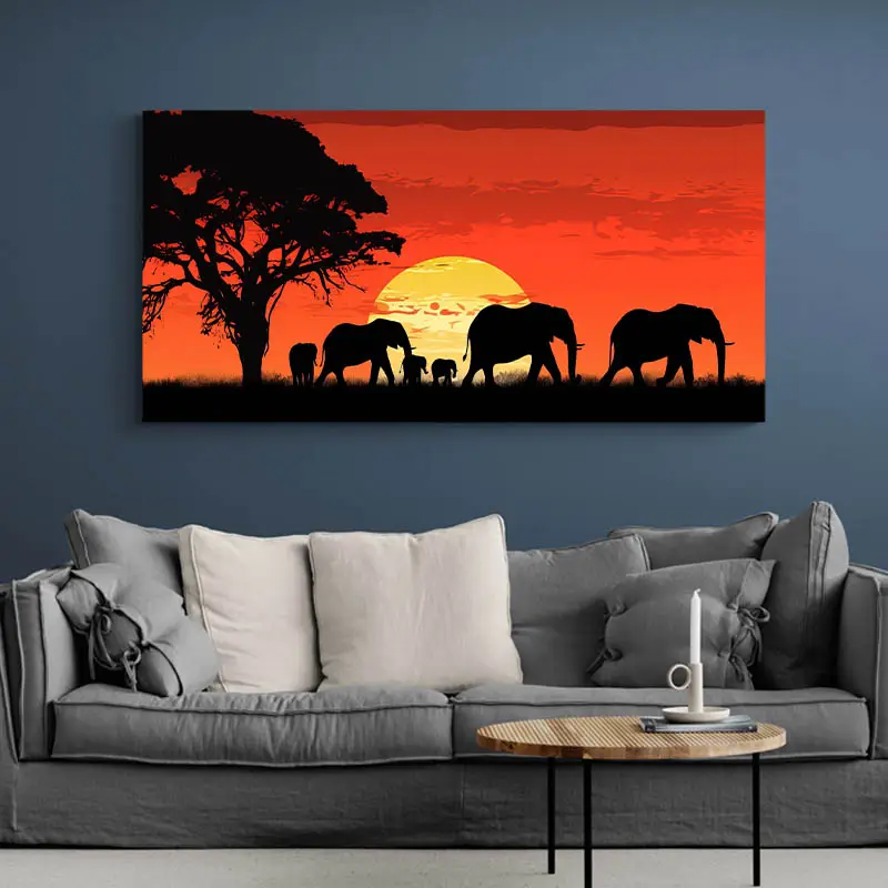 Tableau Famille Éléphant