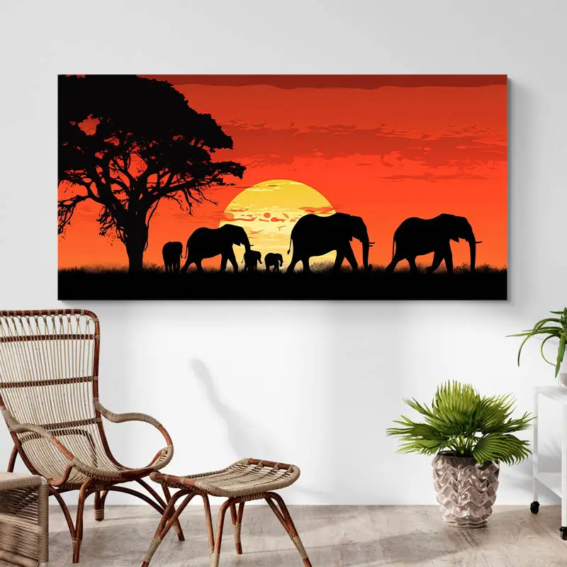 Tableau Famille Éléphant