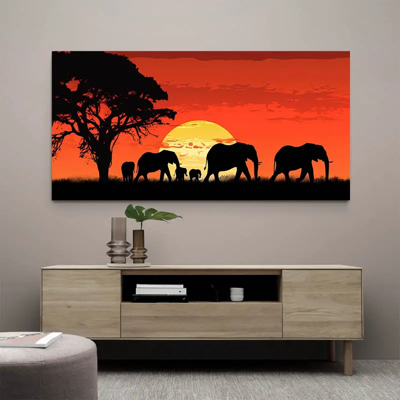 Tableau Famille Éléphant