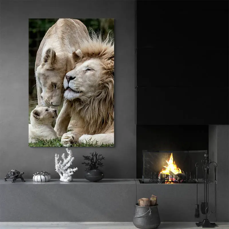Tableau Famille Lion
