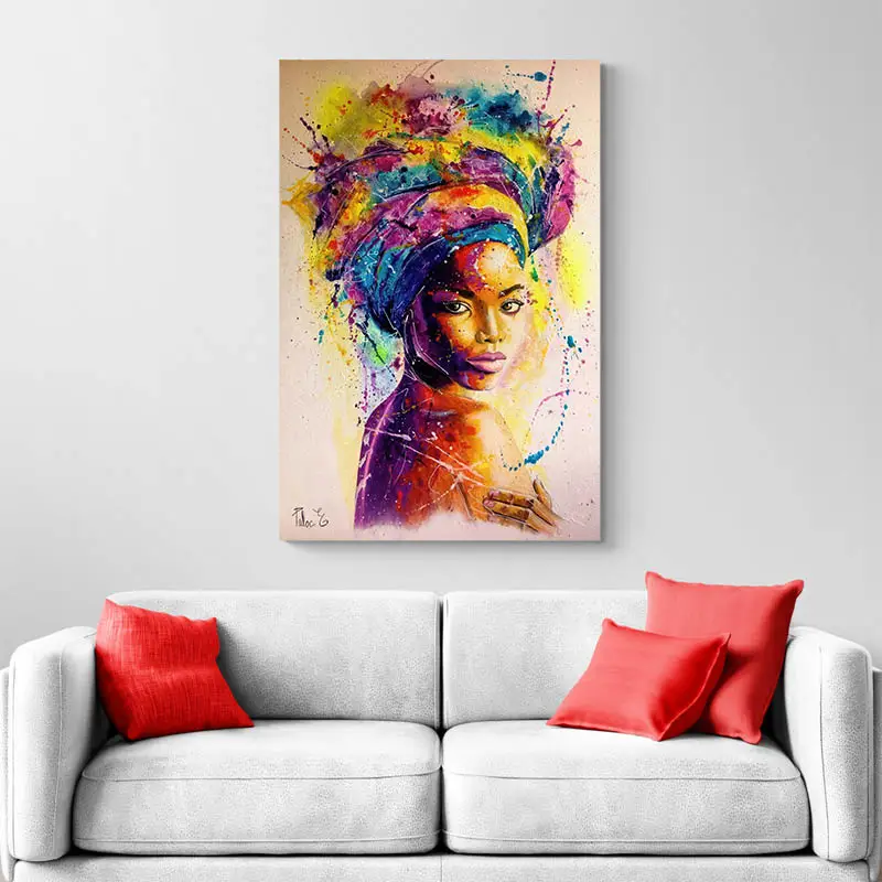 Tableau Femme Africaine Multicolore