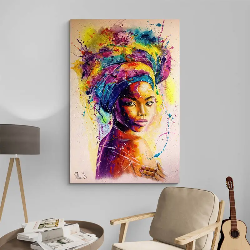 Tableau Femme Africaine Multicolore