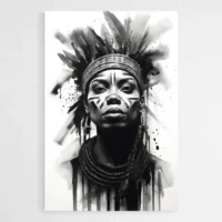 Tableau Femme Africaine Noir et Blanc