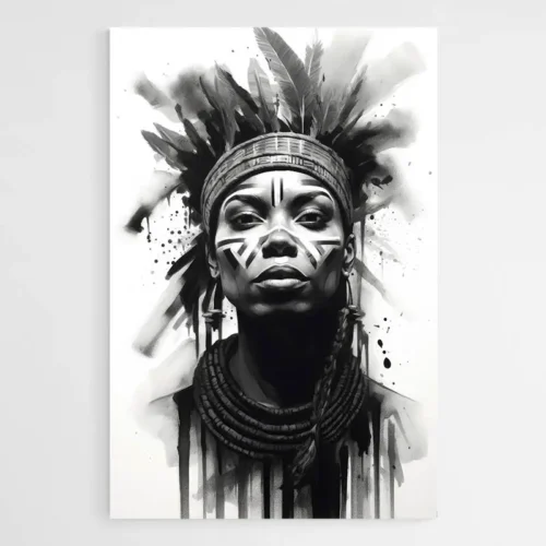 Tableau Femme Africaine Noir et Blanc