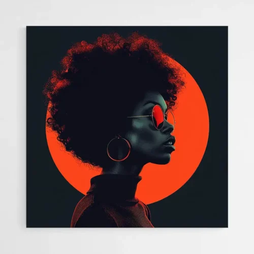 Tableau femme afro rouge