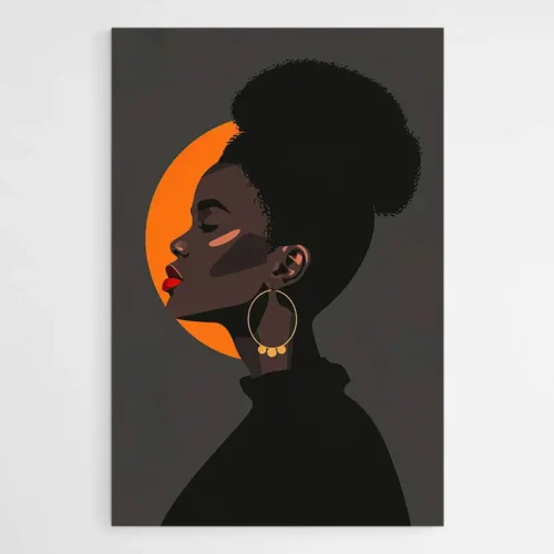 Tableau femme noire de profil