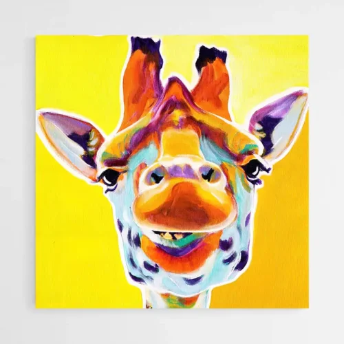 Tableau Girafe Jaune