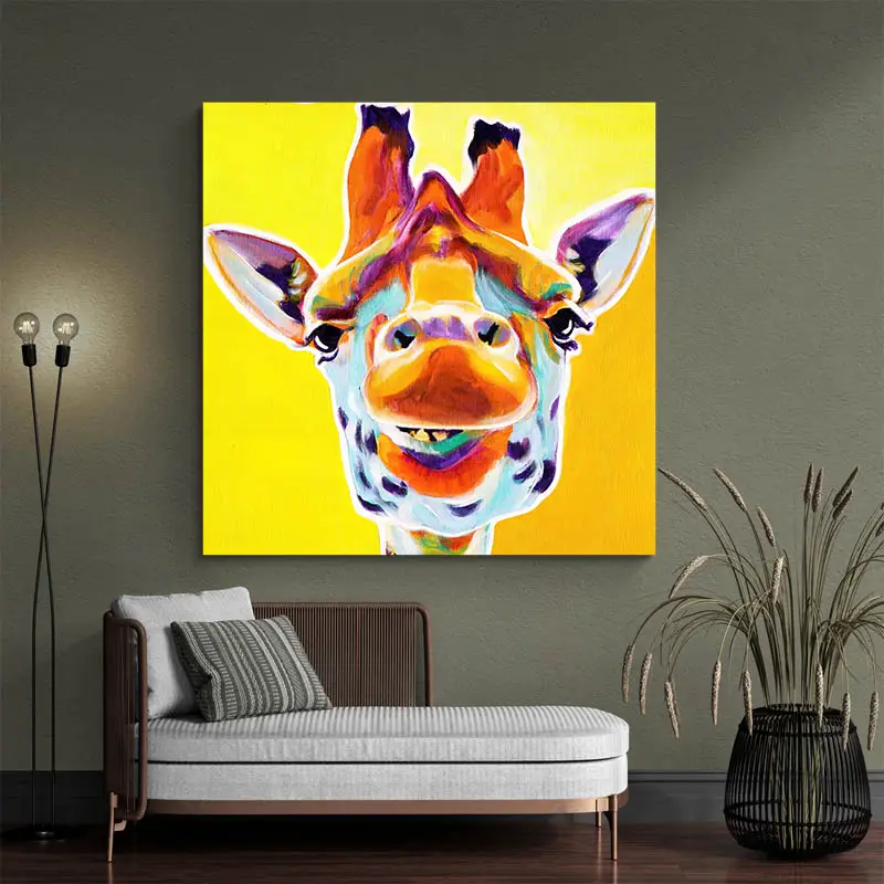 Tableau Girafe Jaune