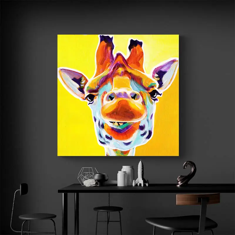 Tableau Girafe Jaune