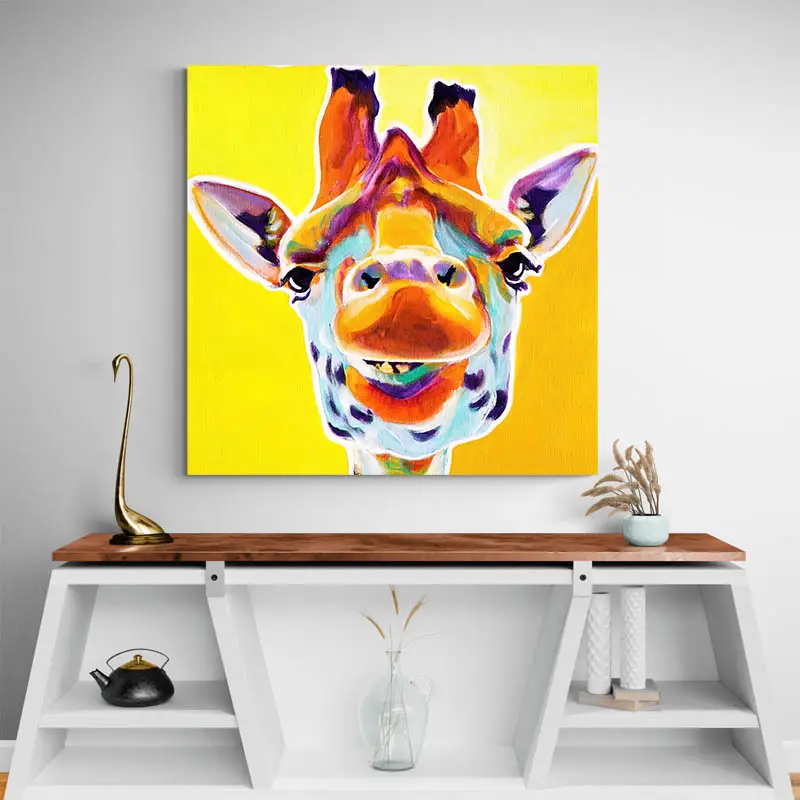 Tableau Girafe Jaune