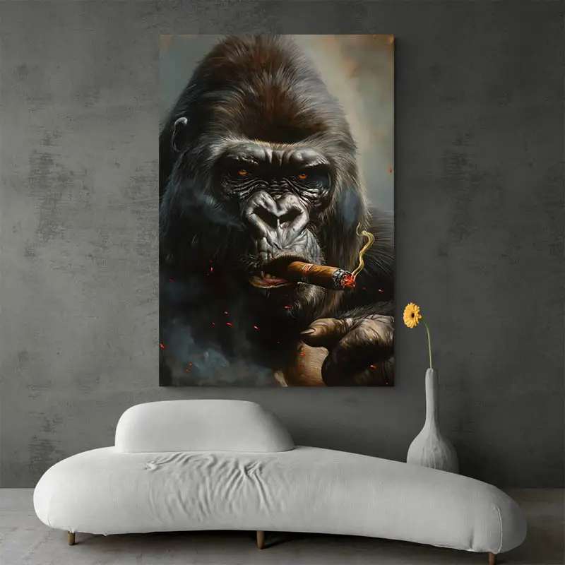 Tableau Gorille Cigare