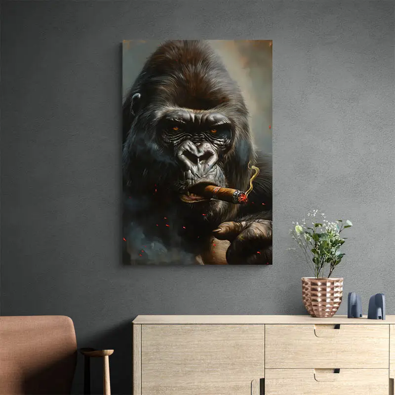 Tableau Gorille Cigare