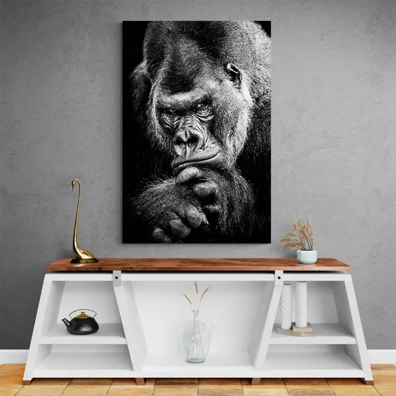 Tableau Gorille Noir et Blanc