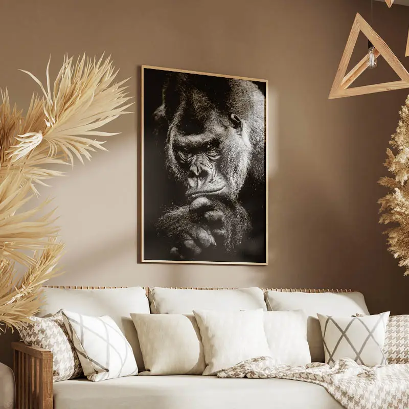 Tableau Gorille Noir et Blanc