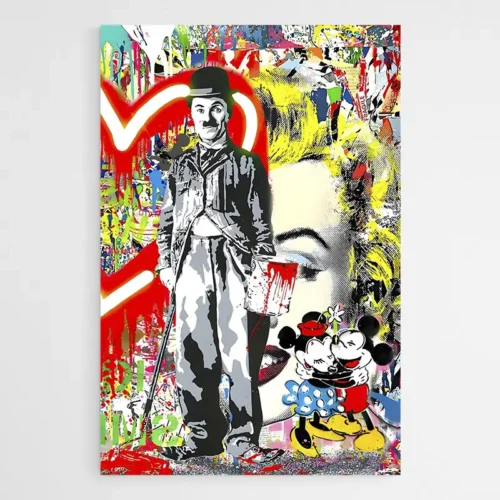 Tableau Graffiti Charlie Chaplin