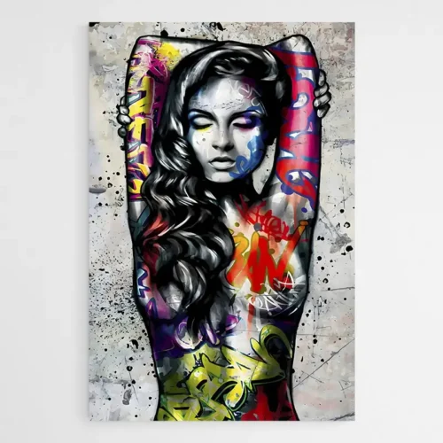 Tableau Graffiti Corps de Femme