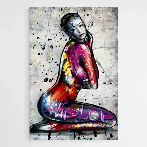 Tableau Graffitis Corps de Femme