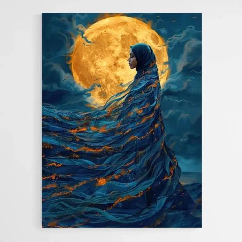 Tableau Hijab et lune