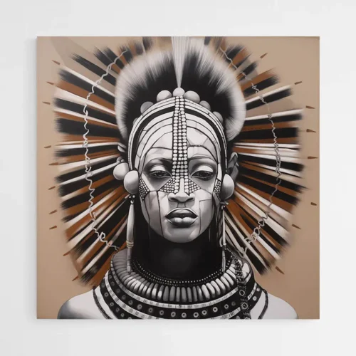 Tableau Homme Africain Noir et Blanc