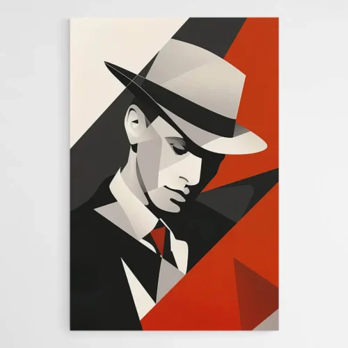 Tableau homme élégant cubisme