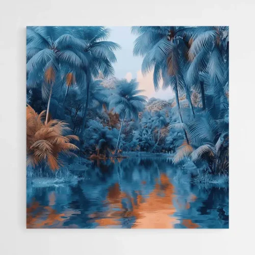 Tableau jungle bleue