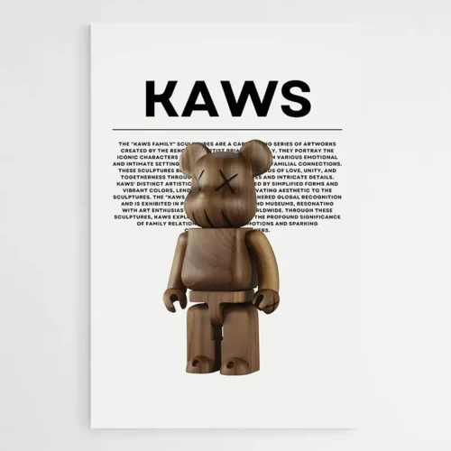 Tableau Kaws Bearbrick Bois