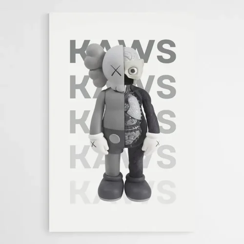 Tableau Kaws Companion Gris