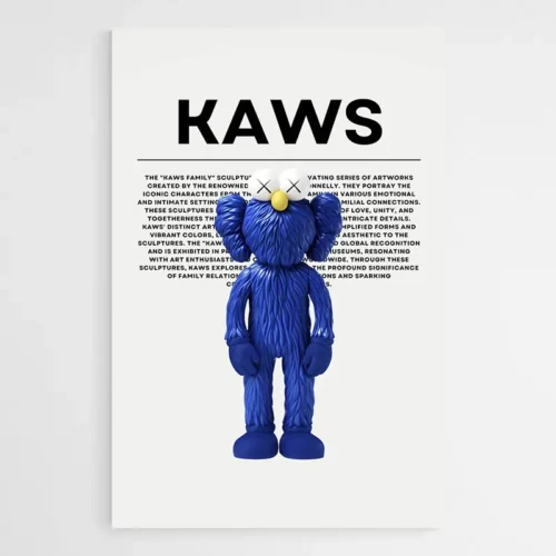 Tableau Kaws Figurine Bleu