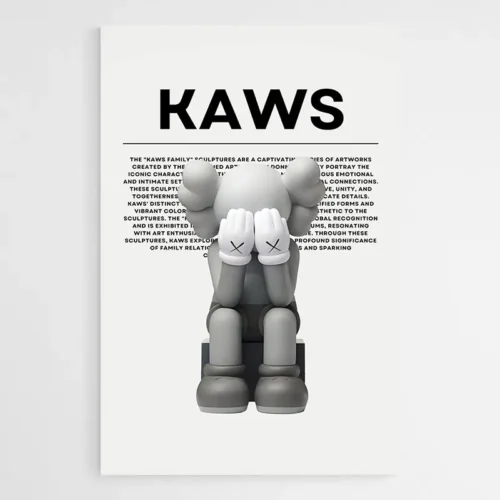 Tableau Kaws Figurine Gris