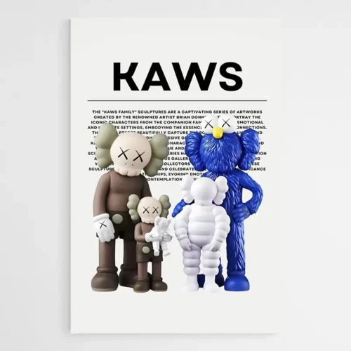 Tableau Kaws Figurines Bleu