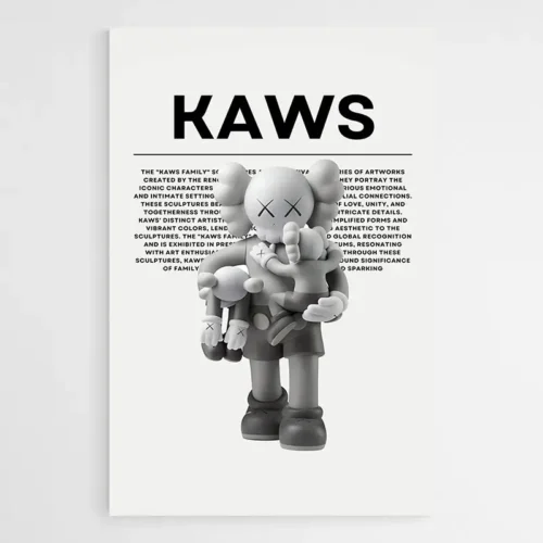 Tableau Kaws Figurines Gris