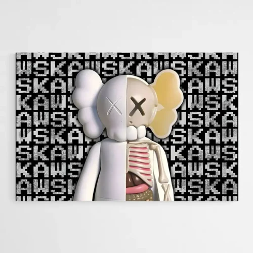 Tableau Kaws Squelette