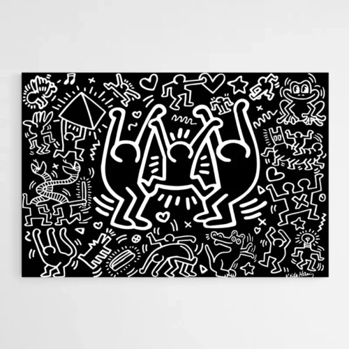 Tableau Keith Haring Noir