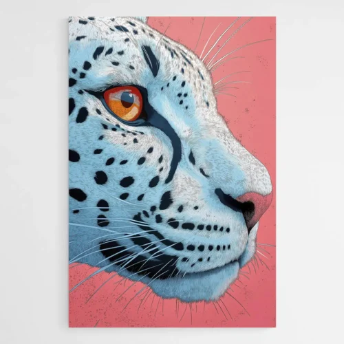Tableau Léopard Pop Art Rose