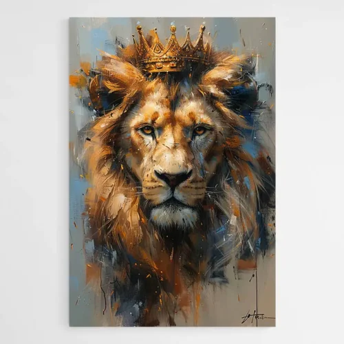 Tableau Lion avec Couronne