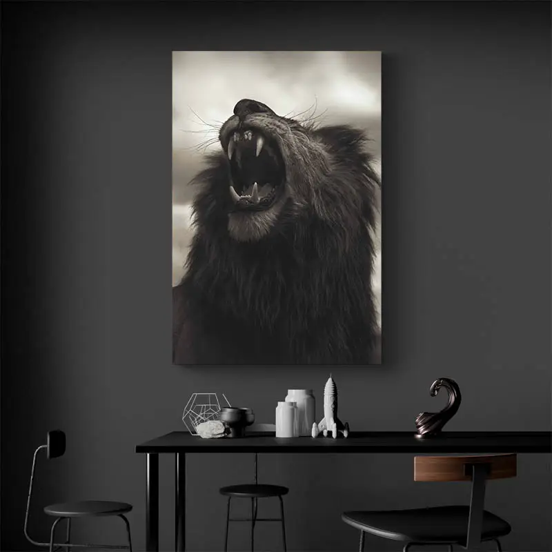 Tableau Lion Beige