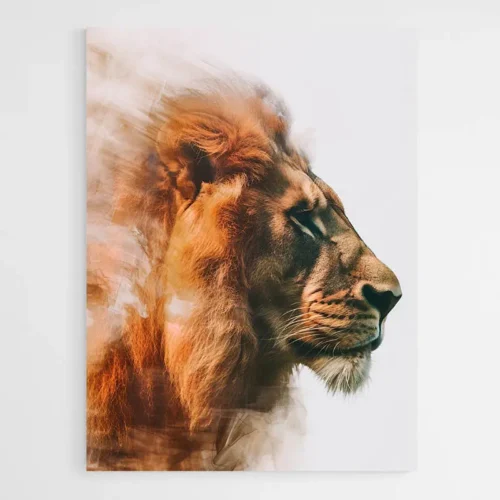 Tableau lion de profil