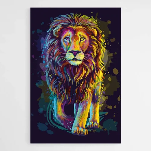 Tableau Lion Multicolore