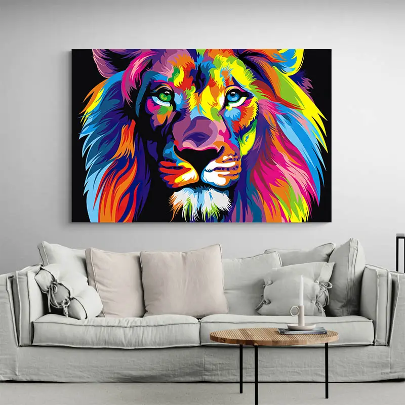 Tableau Lion Pop Art