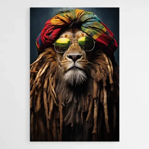 Tableau Lion Rasta