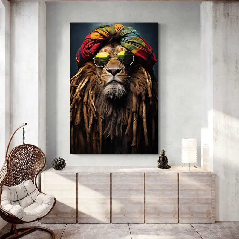 Tableau Lion Rasta