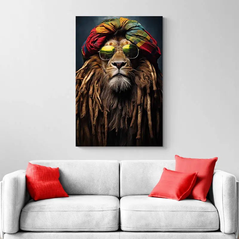 Tableau Lion Rasta