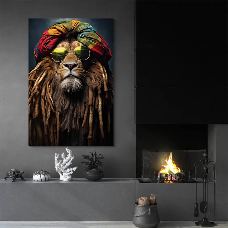 Tableau Lion Rasta