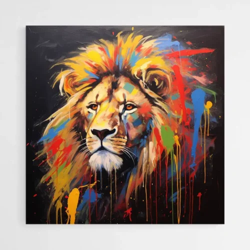 Tableau Lion Street Art