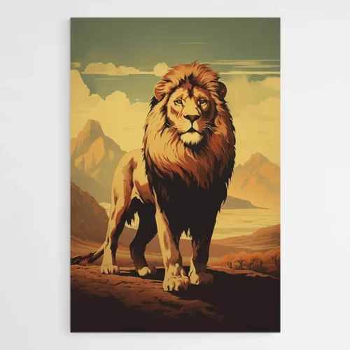 Tableau Lion Vintage