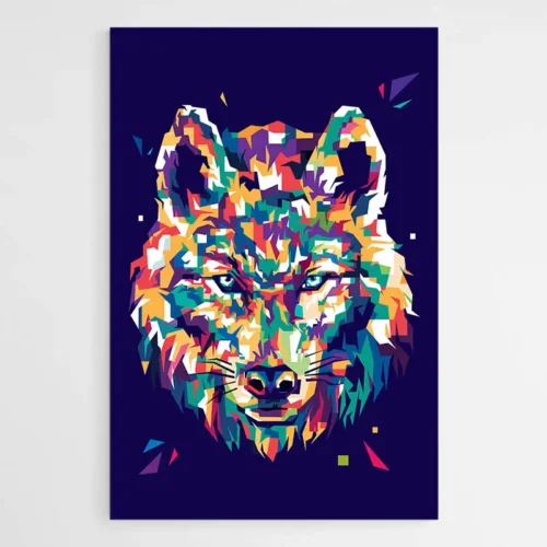 Tableau Loup Pop Art