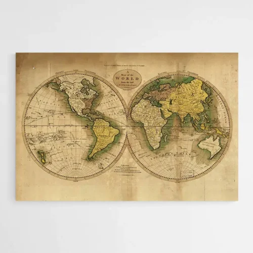 Tableau Mappemonde Vintage