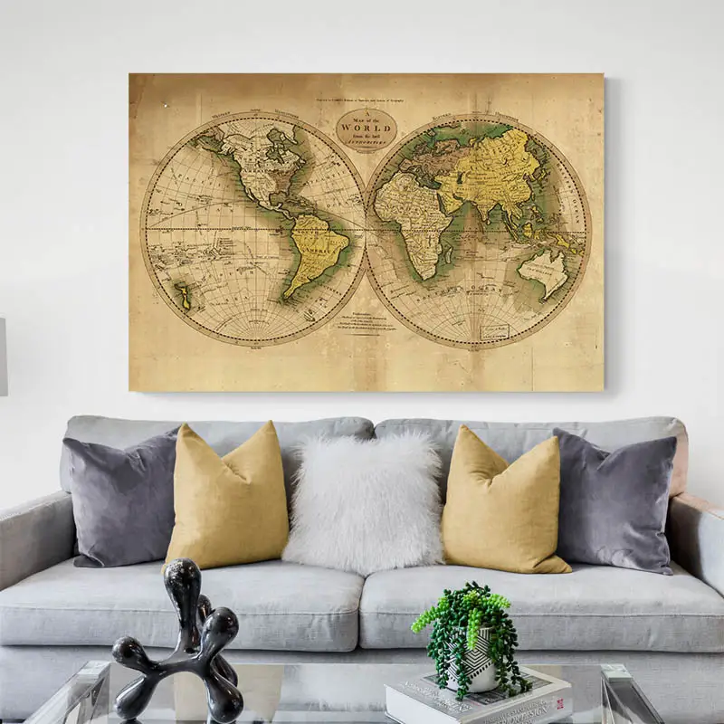 Tableau Mappemonde Vintage