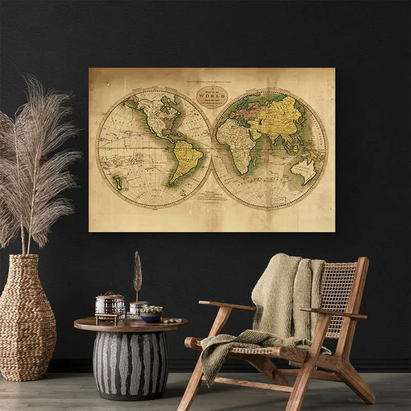 Tableau Mappemonde Vintage